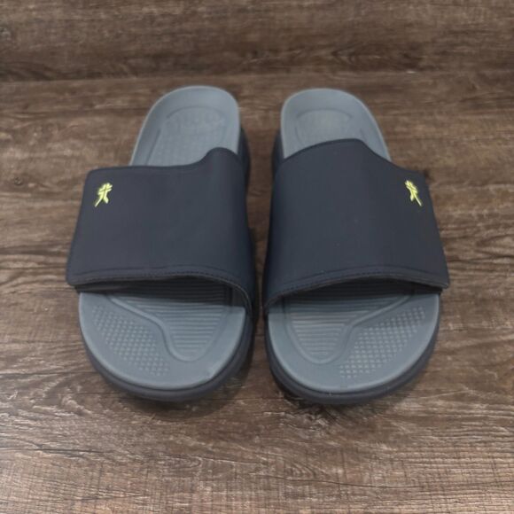 Kuru Moment Slides Men\'s 13 Midnight Blue Pale Lime Sandals Beach Slip-On Shoes main image 4